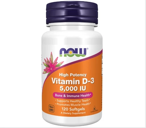 NOW Vitamin D-3 5000 МЕ 120 капс.