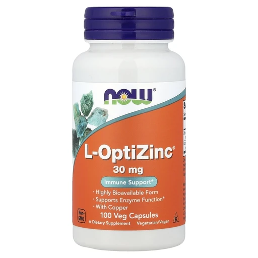 NOW L-OptiZinc + Copper 30 мг 100 капс.